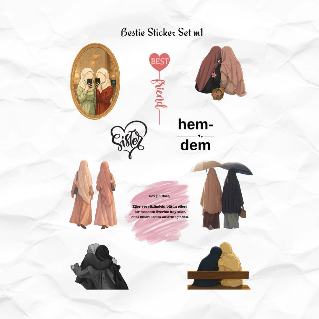 bestiestickersetm1 Bestie Sticker Set - Görsel 1