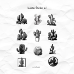 Kaktüs Sticker Set