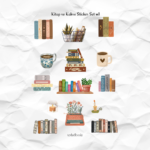 Kitap ve Kahve Sticker Set 1