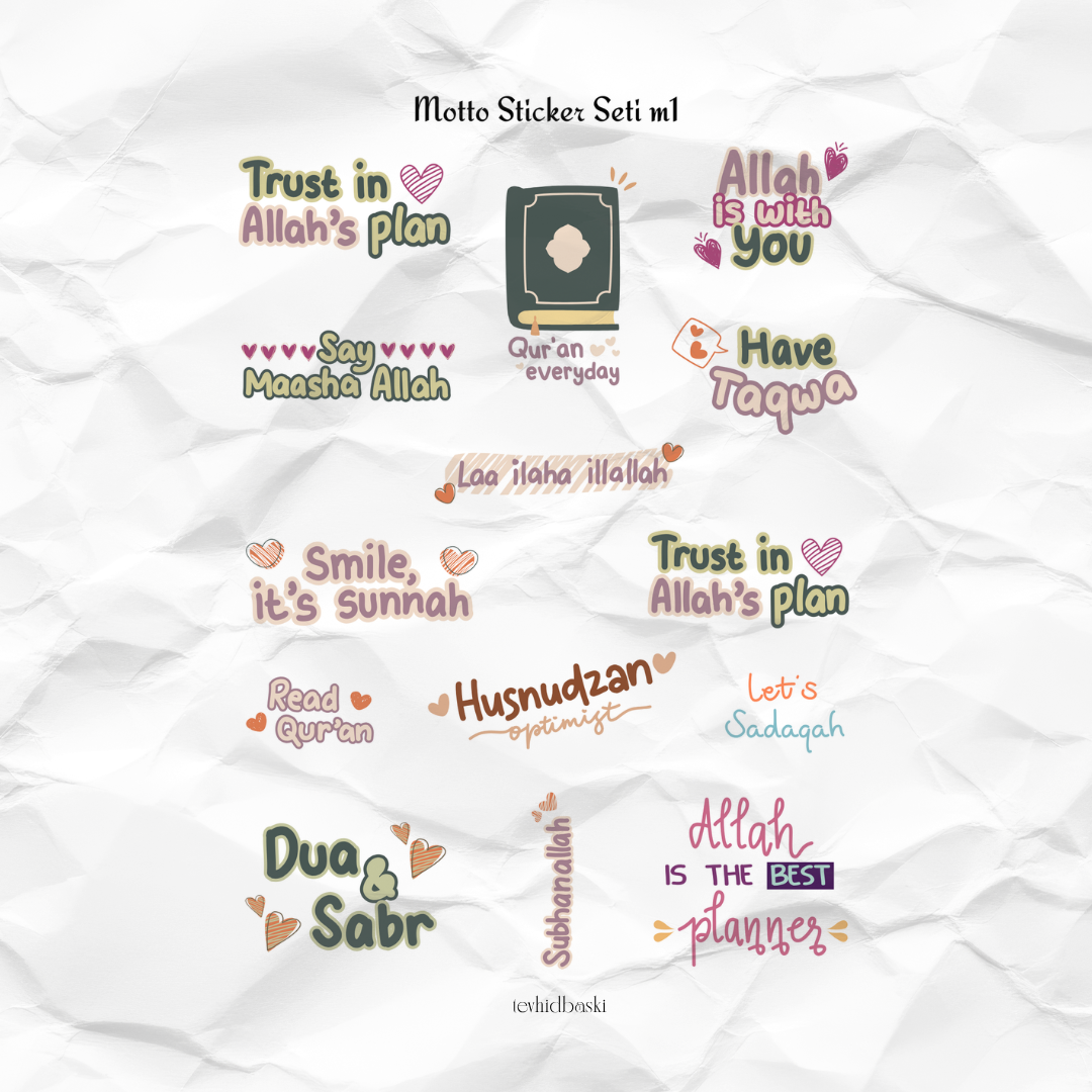 mottostickerm1 Motto Sticker Set - Görsel 1