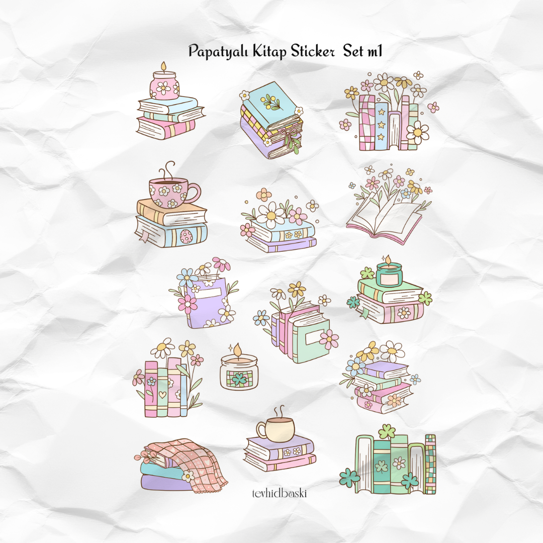 papatyalıkitapsetm1 Papatyalı Kitap Sticker Set - Görsel 1
