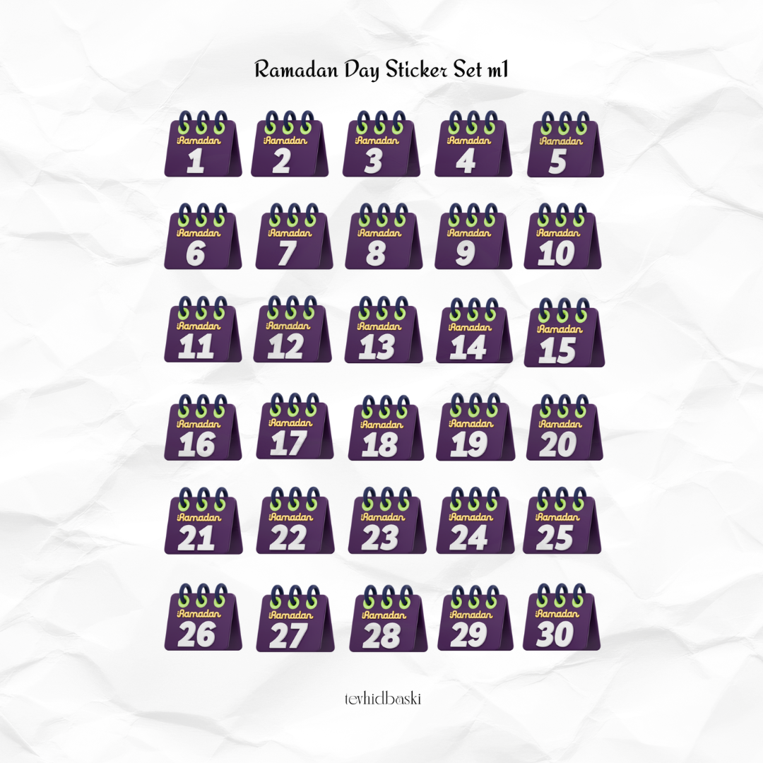 ramadandaysticketsetm1 Ramadan Day Sticker Set 1 - Görsel 1