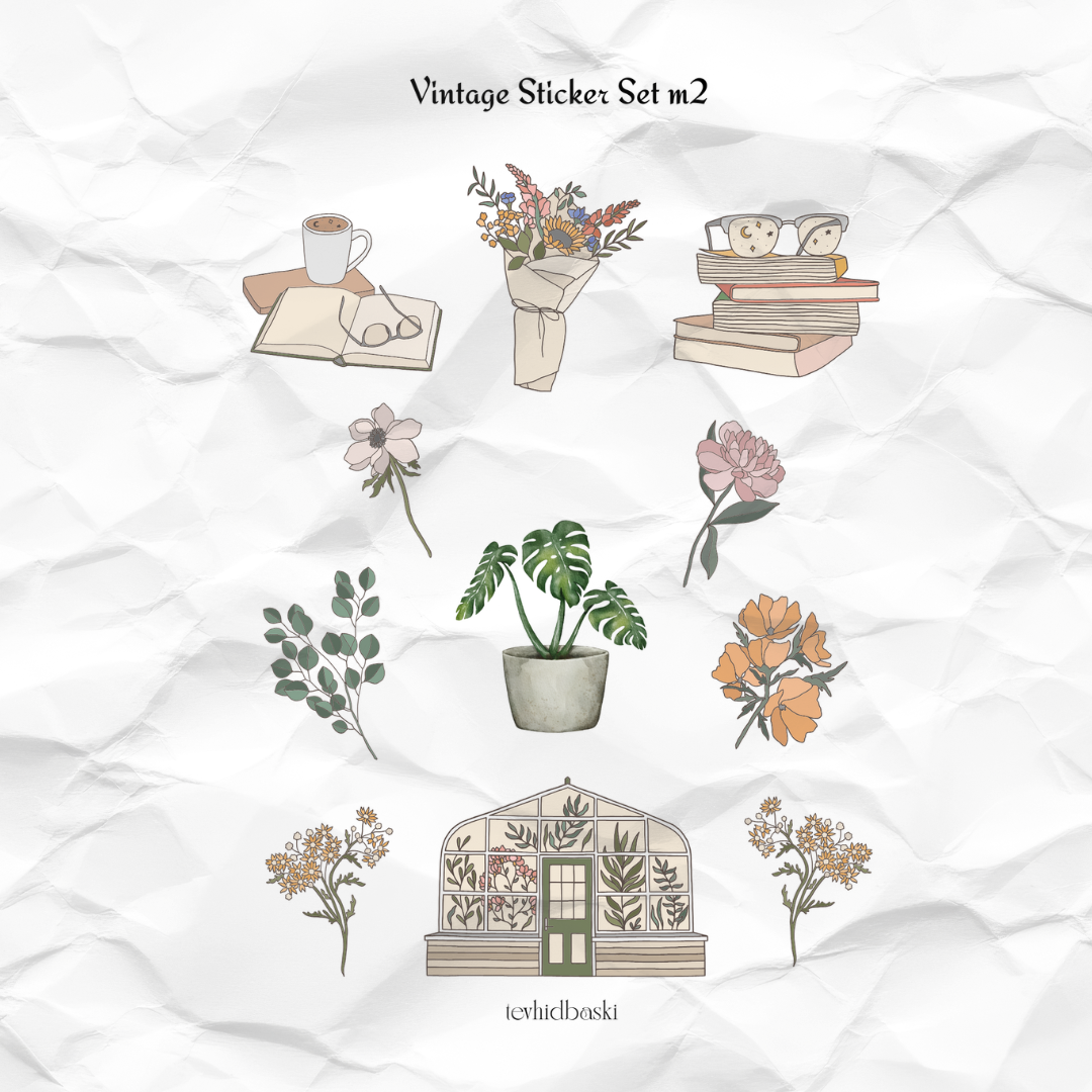 vintagestickersetm2 Vintage Sticker Set 2 - Görsel 1